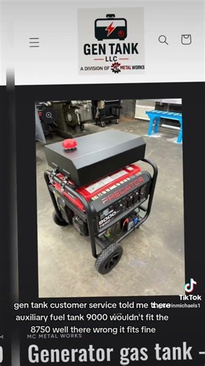 predator generator auxiliary fuel tank