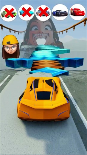 Chick Hicks vs Dinoco vs Hudson vs Storm vs Mcqueen vs Broken Bridge #beamngdrive