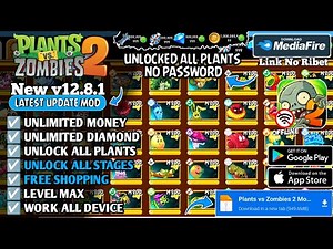 Plants Vs Zombies 2 Mod Apk v12.8.1 - Unlimited Money & Unlocked All Plants Max Level