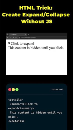 Top Web Developer Reveals HTML Trick for Expand Collapse