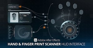 HUD Interface Hand & Finger Print Scanner Ae