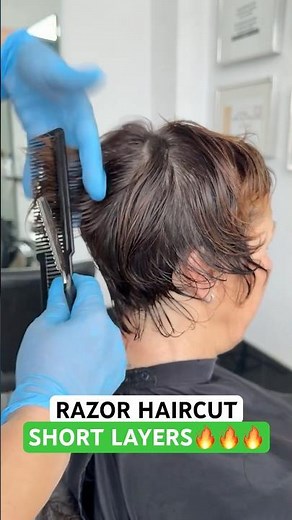 RAZOR HAIRCUT SHORT LAYERS: Complete Tutorial Linked Below! 🔥🔥🔥