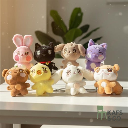 Animal Plush Pendant Keychains – Mini Soft Character Charms (10cm) - Etsy Canada