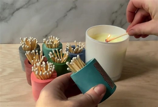 Minimalist Concrete Match Striker and Holder - Modern Candle Accessories - Etsy