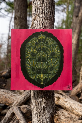 Turtle Shell Painting "a Turtle's Mark" - Etsy