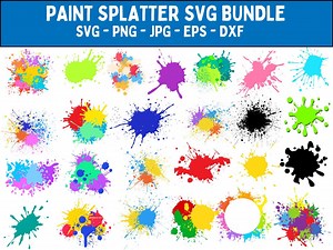 Paint Splatter SVG Bundle: Ink Splats, Streaks, Blobs (cut Files) - Etsy