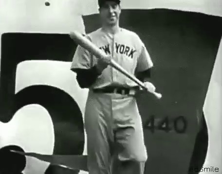 New York #Yankees legend Joltin' Joe DiMaggio. His 56-game hitting streak is a record that will never be broken! | Baseball by BSmile