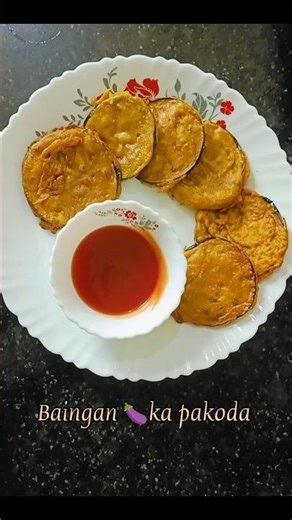 5-minute baingan 🍆 pakoda recipe!🤤#shorts #ytshorts #food #recipe #snacks#foodie#teatimesnacks