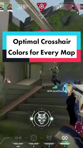 Optimal crosshair colors for every map #valorant #fyp #valorantcrosshair #valorantgaming #valorantclips #valorantcrosshaircolors