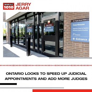 Ontario is set to introduce legislation this week that would speed up judicial appointments, add more judges to the Ontario Court of Justice and create new prosecution team. Gavin Tighe, senior partner with Gardiner Roberts LLP, joined Jerry Agar to explain. : THE CANADIAN PRESS/Nathan Dentte | NEWSTALK 1010 | Facebook