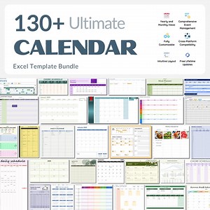 Excel Calendar Template Bundle – 130  All-in-one Bundle for Effortless Scheduling, Budget Planning & Productivity Boosting - Etsy