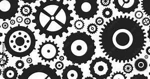 Cogs And Wheels Spinning Animation With Saved Alpha Channel