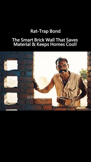Rat-Trap Bond: The Brick Wall That Saves Money & Keeps Homes Cooler! #RatTrapBond #CivilEngineering