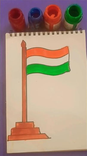 Indian Flag 🇮🇳 #howto #flag Art #independenceday #art #shorts #painting #diy #janaganamana