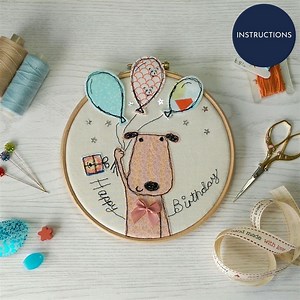 Helen Newton Birthday Puppy Embroidery Instructions