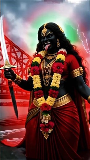 ✨ Maa Kali Rising from Water 🌊 | Howrah Bridge Cinematic Divine Scene