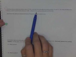 Solving for the identity of an unknown isotope calculation