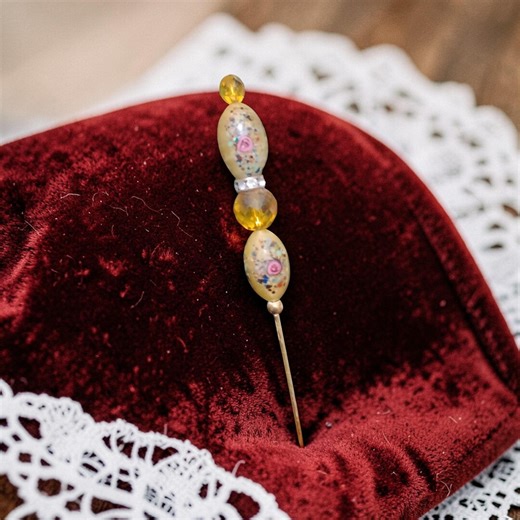 Antique Victorian Stick Hat Pin Edwardian Vintage Hand Painted Glass - Etsy