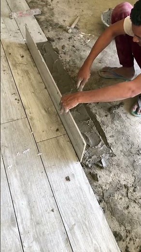 How to install ceramic plank wooden tiles, floor tile in bedroom & living room ‪@elasticinterior‬