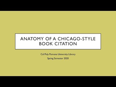 Anatomy of a Chicago Book Citation