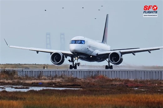 🛬 Air Canada Airbus A220 (C-GMZY) Landing from Toronto (YYZ) at San Francisco Airport SFO | Nov. 5, 2025 @aircanada -- #sfflights #aircanada #airbusa220 #sfoairport #planespotting #avgeek #aviationlovers #flysfo #fromtoronto #smoothlanding #fblifestyle | SF Flights