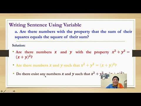Mathematical Language and Symbol : Variables