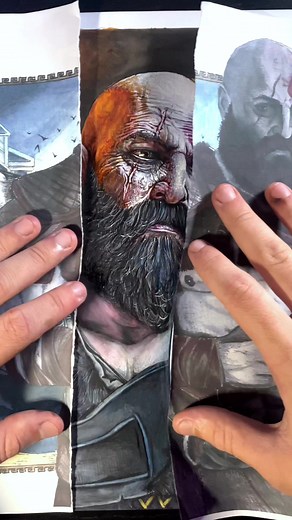 Kratos Realism Portrait Drawing - God of War Ragnarok Art