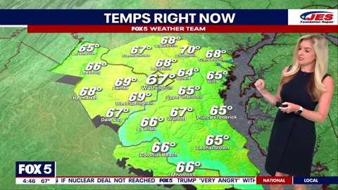 Severe Weather Alert: Scattered showers, thunderstorms possible Monday night in DC area