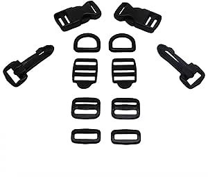 Fms Buckle Accessory Kit with Side Release Buckles, D Rings, Snap Hooks, Loop Locks and Ladder Locks