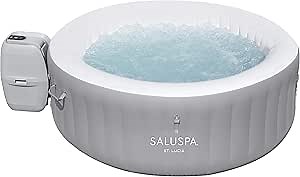 Bestway SaluSpa St. Lucia EnergySense AirJet Inflatable Hot Tub Spa (67" x 26") | Inflatable Spa with Smart App Control & Energy-Efficient Thermal Cover | Fits 2–3 Persons | Gray