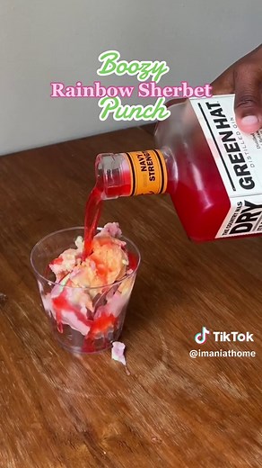 Summer Boozy Punch Recipe with Rainbow Sherbet