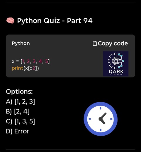41K views · 181 reactions | " Time to put yourself to the test!" 易 Want to challenge your skills? Try our quizzes now! Follow Dark Code for more interesting Quiz  Consistent practice = consistent growth  Test your knowledge today and level up!  #ProgrammingQuiz #CodePractice #LearnToCode #DeveloperLife #DarkCode #TechQuiz #QuizTime #CodeChallenge #DailyQuiz #ProgrammingJourney | Dark Code | Facebook