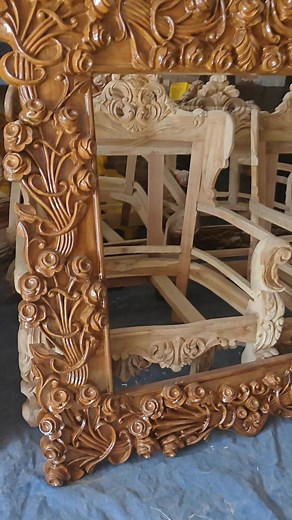 1.2K views · 624 reactions | Teakwood mirror frem.. Hand warking carving with pu polish.. all types carving furniture available.. customer to customize all furniture design we are manufacturing wholesale supplier direct factory price for more details call whatsapp.. +91 9997960604 +91 9058544283 #Bed #console #sofaset #sofa #interiordesign #tvunitdesign #luxuryfurnituredesign #carvingsofas | Saharnpur Furniture House | Facebook
