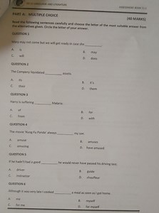 Multiple Choice Questions – Grammar and Usage (Grade 11 Languag... | Filo