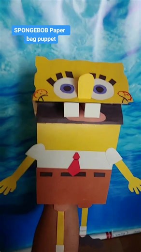 #spongebob paper bag puppet! Inspired by @msmichellethatsme . #spongebobsquarepants @nickelodeon #nickelodeon