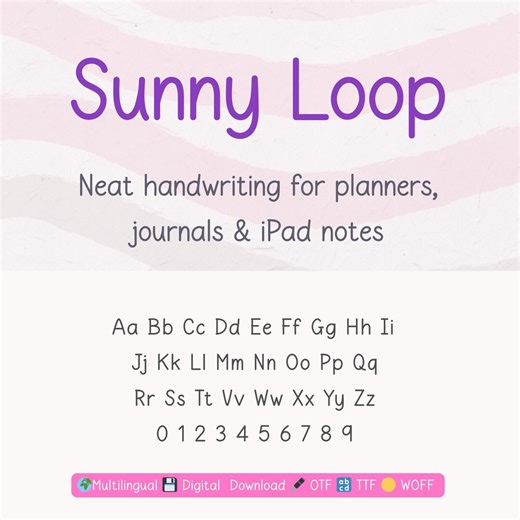 Goodnotes Handwriting Font – Neat iPad Planner Font for Student Note Taking | Sunny Loop - Etsy