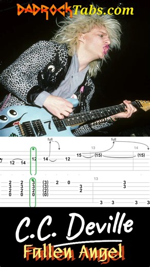 Fallen Angel Poison CC Deville #learnguitar #guitartabs #guitar #howto #classicrock #tutorial