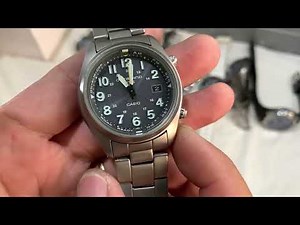 How to set time casio wave ceptor 100TDJ perpetual calendar alarm automatic light