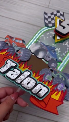 Monster Jam Inspired Cake Topper | Monster Truck Cake Topper - Etsy