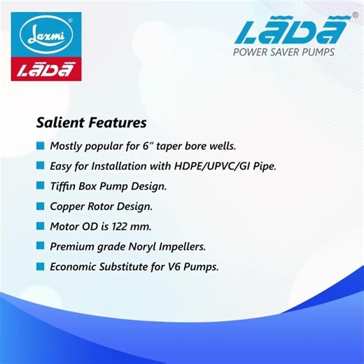 V5 Radial Flow Submersible Pump - Features, Specifications & Applications | Laxmi Lada Pumps