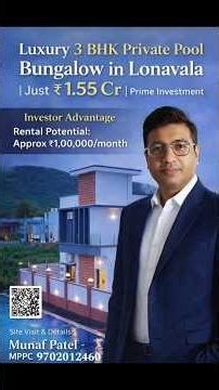 ₹1.55 Cr Luxury 3BHK Private Pool Bungalow in Lonavala | Fully Furnished Villa Tour