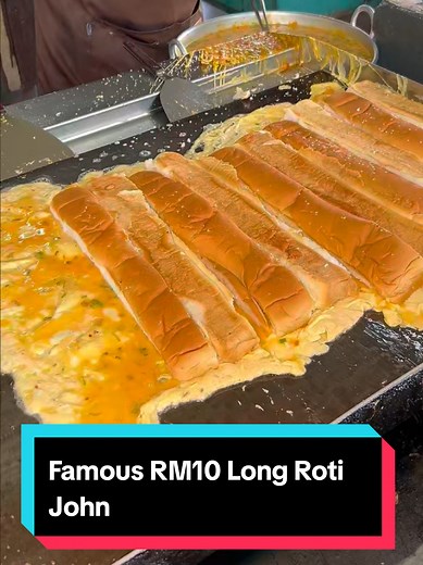 Famous RM10 Long Roti John 📍Roti John Titiwangsa, 199, Jalan Datuk Keramat, Kampung Datuk Keramat, 54000 Kuala Lumpur, Wilayah Persekutuan Kuala Lumpur ⏰ 3:30PM - 10:30PM (Everyday) 🎥@a1syah0