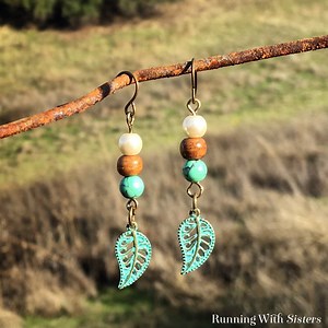 How To Make These Easy Beaded Leaf Earrings - Running With Sisters