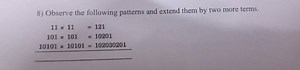 8) Observe the following patterns and extend them by two more t... | Filo