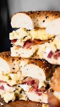 Bacon, Egg, and Cream Cheese Bagels | Quick and Easy Breakfast Recipe