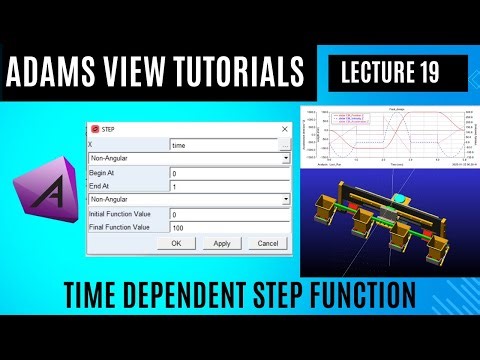 MSC Adams View tutorials || Lec. 19 Time-dependent function STEP function for linear displacement