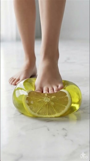 Lemon Jelly Squish: The Most Satisfying Foot POV Ever #asmr #jellyjelly #jellybean #jelly #fruit