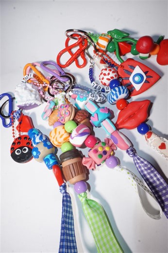 Personalized Name Keychain, Handmade Polymer Clay Bag Charm, Y2K Accessory Gift - Etsy