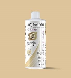 Aquacool Trend MAC paint - All In One Chalk paint - incredibly durable - Furniture, Cabinet, Countertop, Tile paint - no primer or sanding needed - Professional quality - Water Based - Matte Finish. 16.9 Fl Oz (RAL 1014 Ivory)