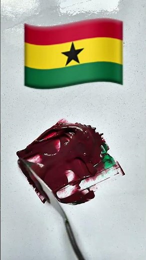 Ghana Flag Colors Mixing 🎨🇬🇭 | Red ❤️ Yellow 💛 Green 💚 Black ⚫ Blend #shorts